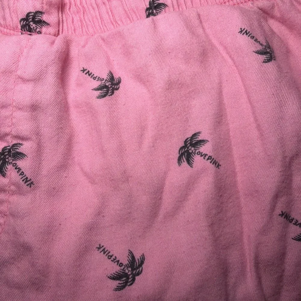 Victoria's Secret‎ PINK Logo Cotton Elastic Waist PJ Short Sleepwear Pink XS